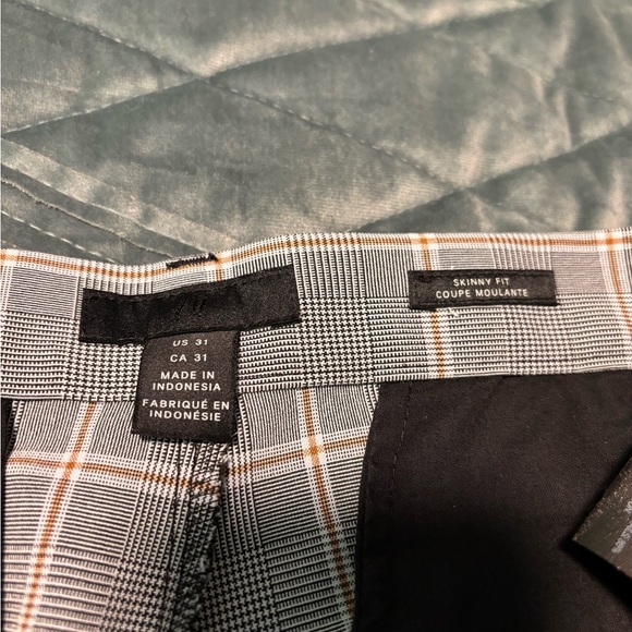 H&M Coupe Moulante Plaid Skinny Fit Pants, Sz M - Picture 5 of 6